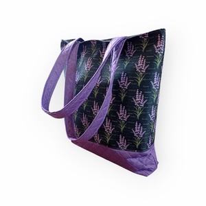 Levendulás nagy méretű táska, vízlepergetős anyagból - táska & tok - bevásárlás & shopper táska - shopper, textiltáska, szatyor - Meska.hu