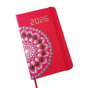 Pontozott mandalás határidőnapló, zsebnotesz, 2026-os, piros, ezüst, fehér - Meska.hu