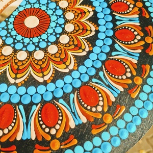 Pontozott mandala fa öröknaptár, Kreatív teremtés - művészet - festmény - festmény vegyes technika - Meska.hu
