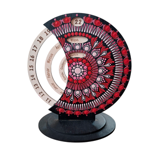 Pontozott mandala fa öröknaptár, Pink-piros, Otthon & Életmód, Dekoráció, Fali és függő dekoráció, Falinaptár & Öröknaptár, Festészet, MESKA