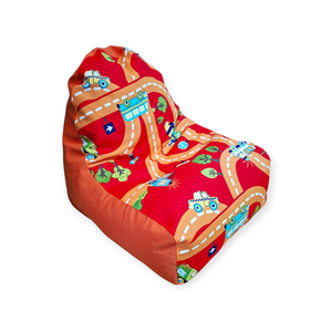 Mini kuckó gyerek babzsákfotel � járműves mintával - otthon & életmód - bútor - babzsák - babzsákfotel  - Meska.hu