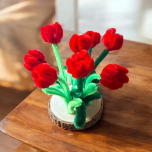  Zsenília tulipán kertecske, piros - Bolyhos Botanika - Meska.hu