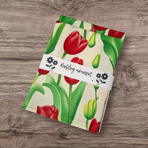 Textil szalvéta 2db, beige alapon piros tulipános, Nőnapi - otthon & életmód - konyhafelszerelés, tálalás - konyhai textil - szalvéta - Meska.hu