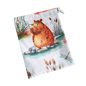 Tisztasági zsák oviba, suliba, beige, piros tulipános - játék & sport - ovis felszerelés - egyéb ovis kiegészítő - Meska.hu