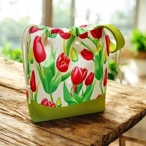 Tulipán mintás project bag � neszesszer és kistáska - Meska.hu