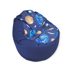 Kék - bolygós alacsonyabb standard babzsák, Otthon & Életmód, Bútor, Babzsák, Babzsákfotel , Varrás, MESKA