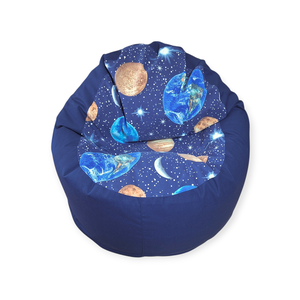 Kék - bolygós alacsonyabb standard babzsák - otthon & életmód - bútor - babzsák - babzsákfotel  - Meska.hu