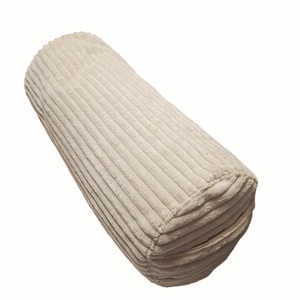 Mini henger párna tönköly pelyvával töltve, puha kordbársony, beige - játék & sport - sport és kikapcsolódás - jóga, pilates, torna - jógapárna - Meska.hu