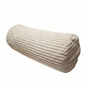 Mini henger párna tönköly pelyvával töltve, puha kordbársony, beige - játék & sport - sport és kikapcsolódás - jóga, pilates, torna - jógapárna - Meska.hu