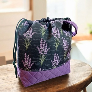 Levendulás Project Bag � vízlepergetős kézimunka táska, Táska & Tok, Neszesszer, Varrás, MESKA