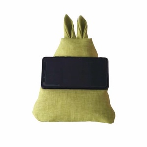 Nyuszifüles mini babzsák mobiltartó kivizöld , Otthon & Életmód, Tárolás & Rendszerezés, Asztali telefontartó, Varrás, MESKA