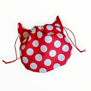 Cicafüles összehúzható zsákocska neszeszer, piros pöttyös , Táska & Tok, Neszesszer, Varrás, MESKA