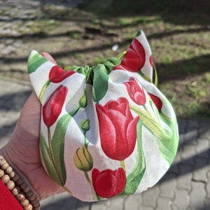 Cicafüles összehúzható zsákocska neszeszer, tulipános  - táska & tok - neszesszer - Meska.hu