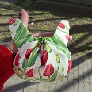Nyuszifüles összehúzható zsákocska neszeszer, tulipános  - táska & tok - neszesszer - Meska.hu