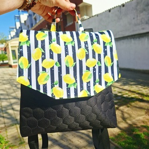 GabO hátizsák Fekete, citromos - táska & tok - hátizsák - kishátizsák - Meska.hu