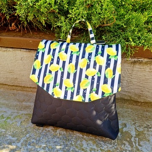 GabO hátizsák Fekete, citromos - táska & tok - hátizsák - kishátizsák - Meska.hu