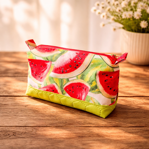 Dinnyés neszeszer, vízlepergető designer textilből - Meska.hu