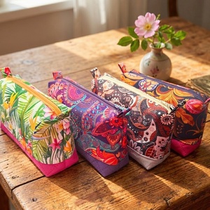 Pink virágos neszeszer - táska & tok - neszesszer - Meska.hu