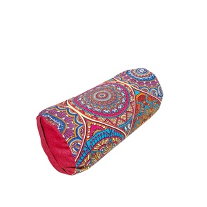 Henger párna tönköly pelyvával töltve, 14X30cm, Bordó mandalás - játék & sport - sport és kikapcsolódás - jóga, pilates, torna - jógapárna - Meska.hu