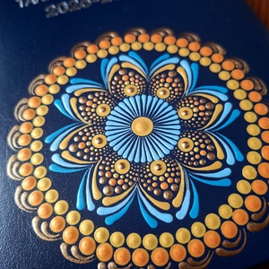 Pontozott mandalás tanári zsebkönyv, 2026-27, A5, arany-kék - otthon & életmód - papír, írószer - jegyzetfüzet & napló - Meska.hu