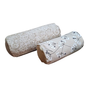 Henger párna tönköly pelyvával töltve, 14X30cm, Beige pitypangos - játék & sport - sport és kikapcsolódás - jóga, pilates, torna - jógapárna - Meska.hu
