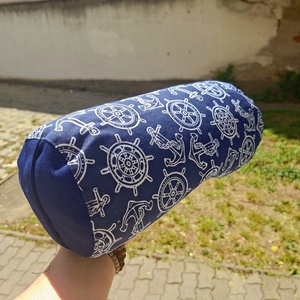 Henger párna tönköly pelyvával töltve, 14X30cm, Horgonyos - Meska.hu