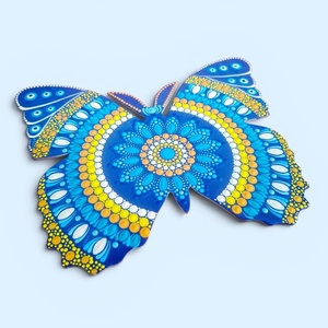 Pontozott pillangó kék-sárga-arany falikép - otthon & életmód - dekoráció - spiritualitás - mandala - Meska.hu