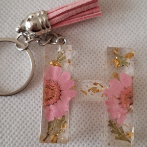 Műgyanta betűs, virágos kulcstartó, Táska & Tok, Kulcstartó & Táskadísz, Kulcstartó, Mindenmás, MESKA