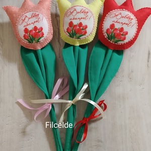 Nőnapi filc tulipán - Meska.hu