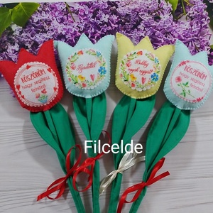 Anyák napi filc tulipán  - otthon & életmód - dekoráció - asztal és polc dekoráció - asztaldísz - Meska.hu