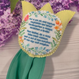 Filc tulipán - idézettel - otthon & életmód - dekoráció - asztal és polc dekoráció - asztaldísz - Meska.hu
