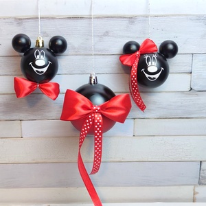 Mickey egeres karácsonyfa gömb fenyődísz - karácsony - karácsonyi lakásdekoráció - karácsonyfadíszek - Meska.hu