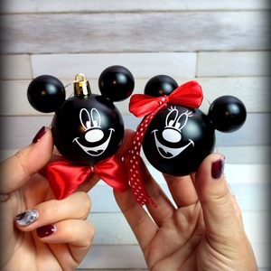 Mickey egeres karácsonyfa gömb fenyődísz - karácsony - karácsonyi lakásdekoráció - karácsonyfadíszek - Meska.hu