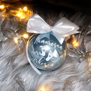 Babaváró üveg gömb (fiús, fényes), Karácsony, Karácsonyi lakásdekoráció, Karácsonyfadíszek, Fotó, grafika, rajz, illusztráció, Festészet, MESKA