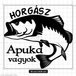 Autós matrica (horgász apuka) - otthon & életmód - autó - autós matrica - Meska.hu