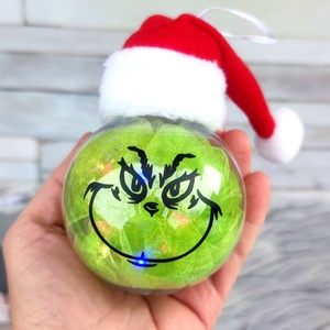 Grinch gömb - karácsony - karácsonyi lakásdekoráció - karácsonyfadíszek - Meska.hu