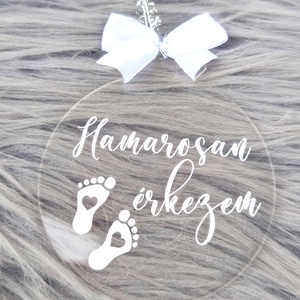 Plexi karácsonyfa dísz (babaváró) - karácsony - karácsonyi lakásdekoráció - karácsonyfadíszek - Meska.hu