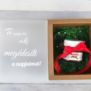 Valentin napi ajándék doboz (Mini Nutella) - karácsony - karácsonyi lakásdekoráció - karácsonyfadíszek - Meska.hu