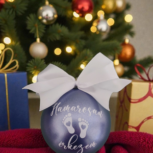 Babaváró karácsonyi gömb (fiús), Karácsony, Karácsonyi lakásdekoráció, Karácsonyfadíszek, Fotó, grafika, rajz, illusztráció, MESKA