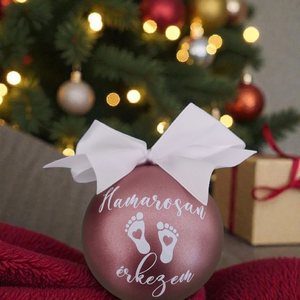 Babaváró karácsonyi gömb (lányos) - Meska.hu