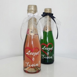 Tanú felkérő mini pezsgők - esküvő - meghívó & kártya - tanú felkérő - Meska.hu