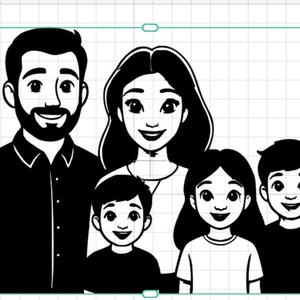 Családi autós matrica  - Meska.hu