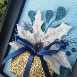 Különleges hímzett kép - karácsony - karácsonyi lakásdekoráció - karácsonyi lakásdíszek - Meska.hu