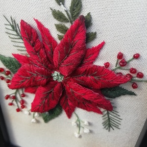 Különleges hímzett kép - karácsony - karácsonyi lakásdekoráció - karácsonyi lakásdíszek - Meska.hu