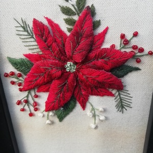 Különleges hímzett kép - karácsony - karácsonyi lakásdekoráció - karácsonyi lakásdíszek - Meska.hu