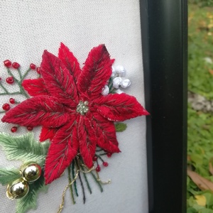 Különleges hímzett kép - karácsony - karácsonyi lakásdekoráció - karácsonyi lakásdíszek - Meska.hu