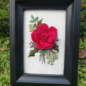 Különleges hímzett kép - karácsony - karácsonyi lakásdekoráció - karácsonyi lakásdíszek - Meska.hu