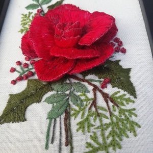 Különleges hímzett kép, Karácsony, Karácsonyi lakásdekoráció, Karácsonyi lakásdíszek, Hímzés, MESKA