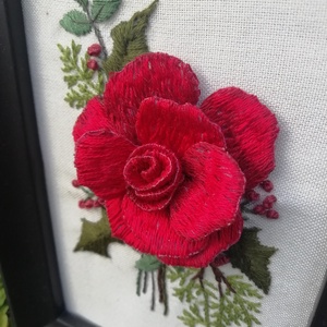 Különleges hímzett kép - karácsony - karácsonyi lakásdekoráció - karácsonyi lakásdíszek - Meska.hu