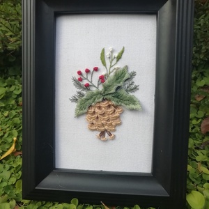 Különleges hímzett kép - karácsony - karácsonyi lakásdekoráció - karácsonyi lakásdíszek - Meska.hu